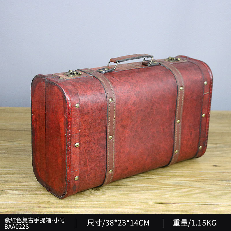 复古风怀旧箱子摆件老式手提箱民国老物件皮箱摄影道具美式装饰品