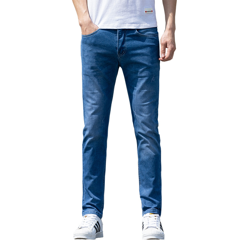   4 Pointed Stretch Jeans Boys Slim-Fitting Small Straight Versatile Classic ong Pants Stretch Youth Pants Quality