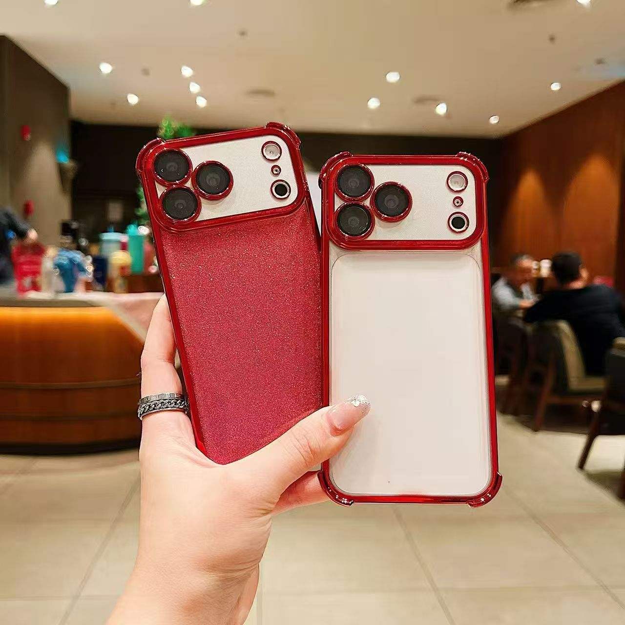 2026中国红适用VIVO Y500闪粉电镀四角防摔手机壳X300透明镜头膜