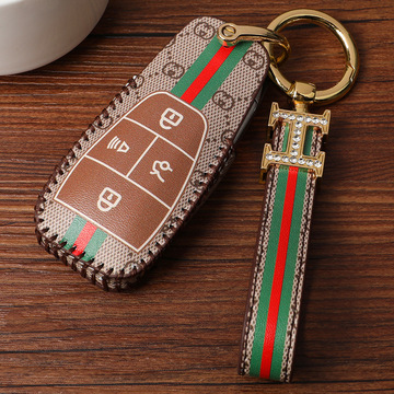 适用北京x7钥匙套高档bj40/bj80钥匙扣智达x3x5汽车钥匙包扣绳