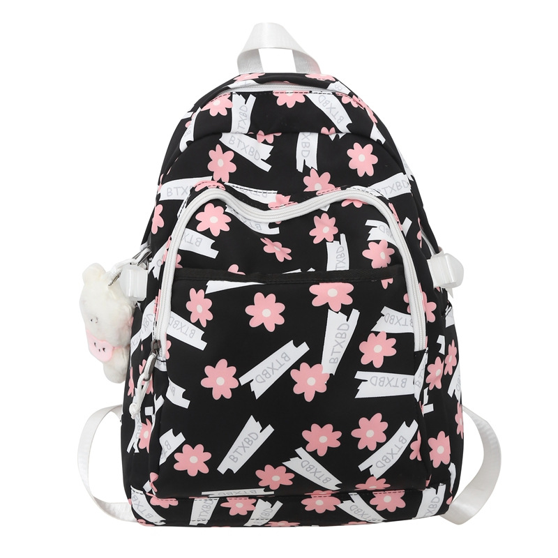 Schoolbag Female Junior High School Student Korean Style Fresh Cute Graffiti Large Capacity High School Student Backpack Ins College Students' Backpack