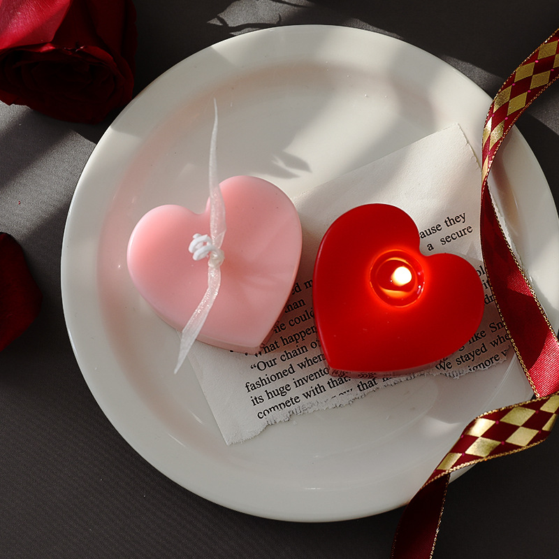 Love Candle Wholesale Wedding Confession Birthday Fragrance Valentine's Day Valentine's Day Gift Red Heart-Shaped Aromatherapy Candle