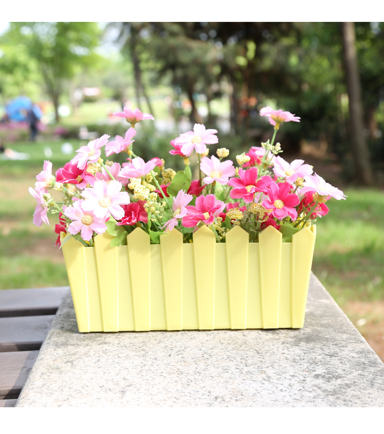 塑料栅栏花盆长方形花槽 围栏盆 阳台田园种菜养花盆园艺厂家批发