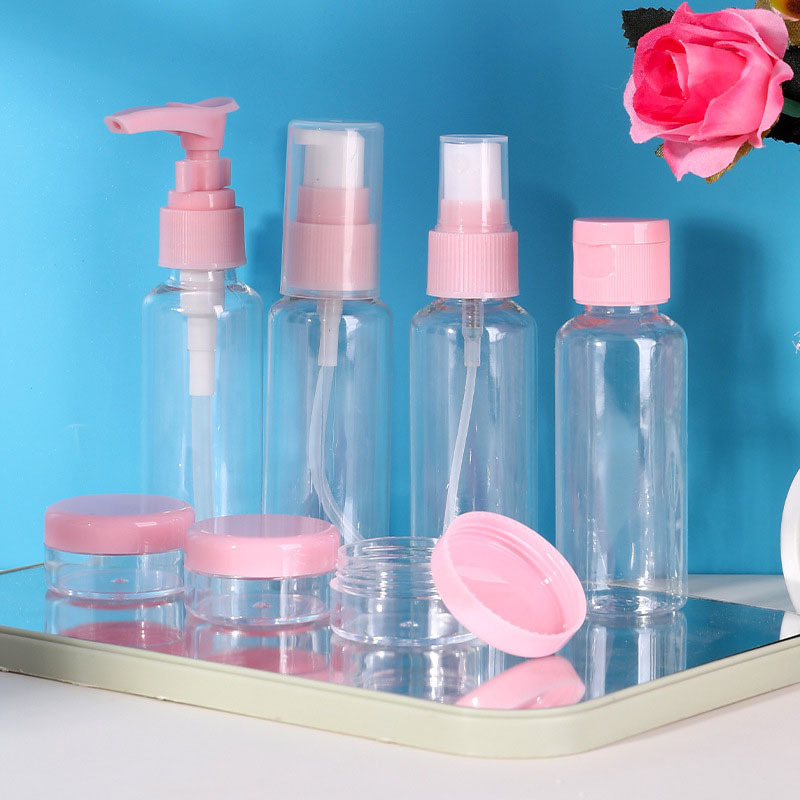 travel 8-piece set cosmetic bottle plastic bottle lotion bottle toner bottle spray bottle shampoo travel bottle