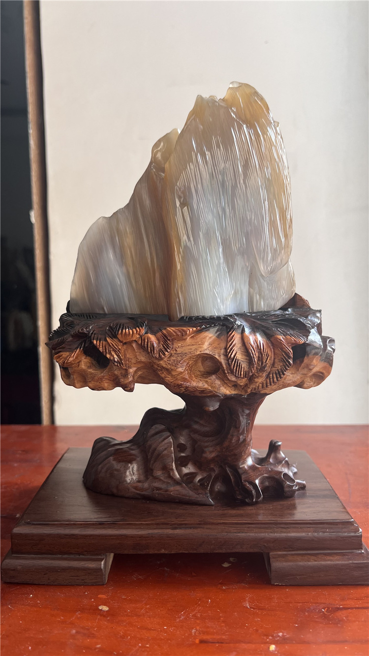 树化玉摆件天然树化石原石木化玉奇石木化石硅化木家居书房95234