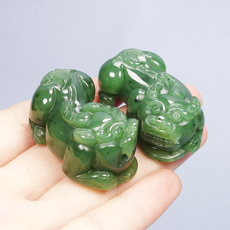 和田玉碧玉貔貅玉吊坠碧玉皮丘玉坠玉佩玉石珠宝玉器貔恘项链