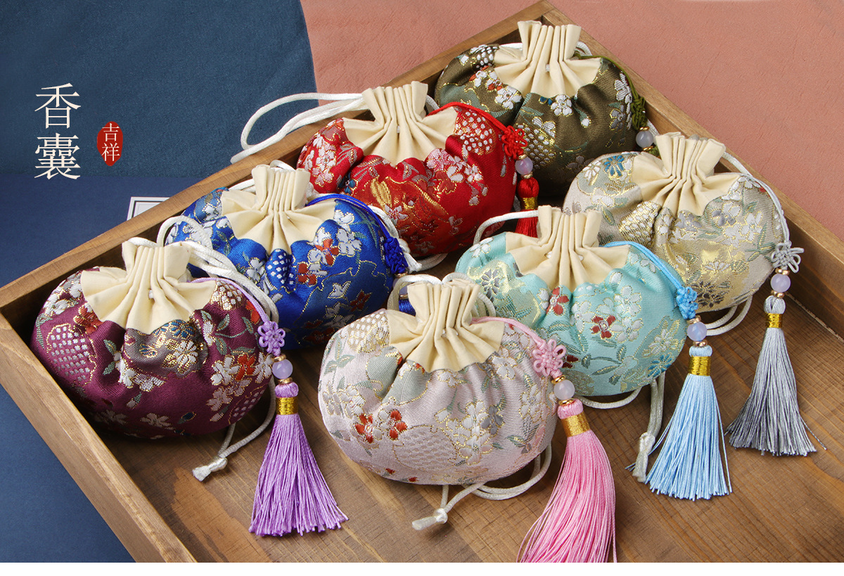 端午节香囊空袋汉服装饰香包空袋子长绳挂脖古风香袋刺绣驱蚊荷包