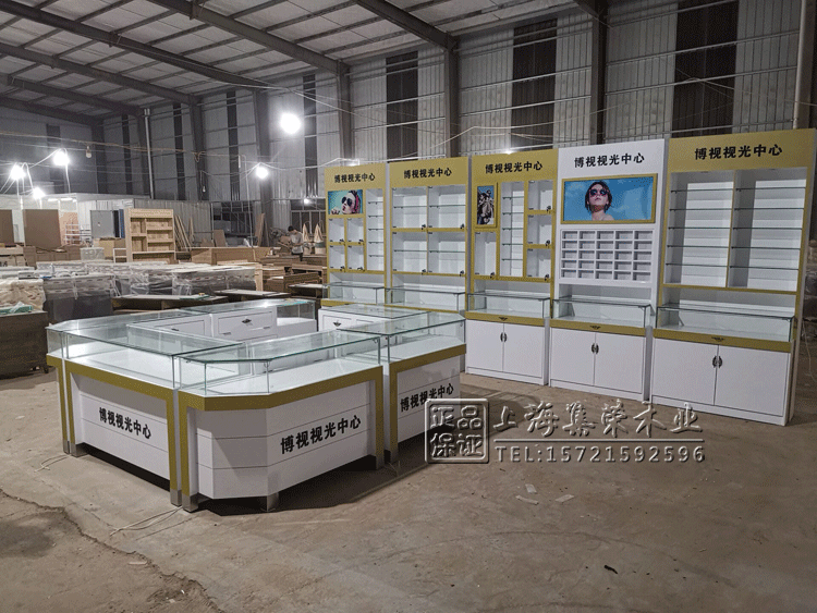 眼镜展示柜眼镜店货架柜台展柜定制玻璃中岛柜多层格子陈列柜台