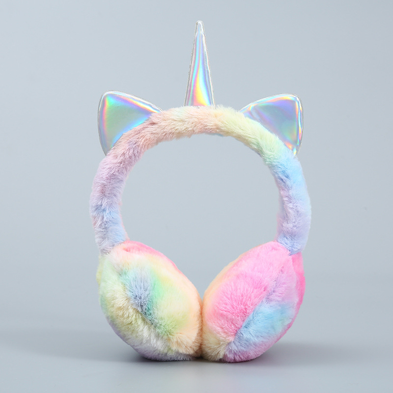 Winter Unicorn Earmuffs Warm Earmuffs Sequins Earmuff Cute Earflaps Warm-Keeping and Cold-Proof Plush Earmuffs Cross-Border