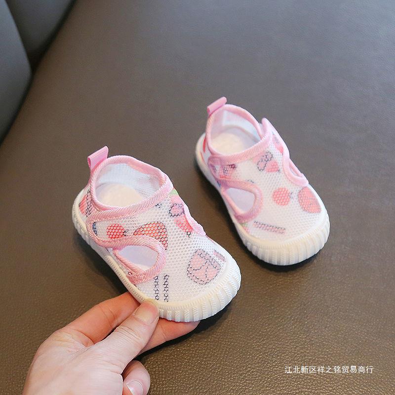 Summer 0-1-3 Years Old Baby Net Shoes 2 Boys Soft Bottom Breathable Toddler Shoes Baby Girl Non-Slip Single-Layer Shoes Baby Sandals