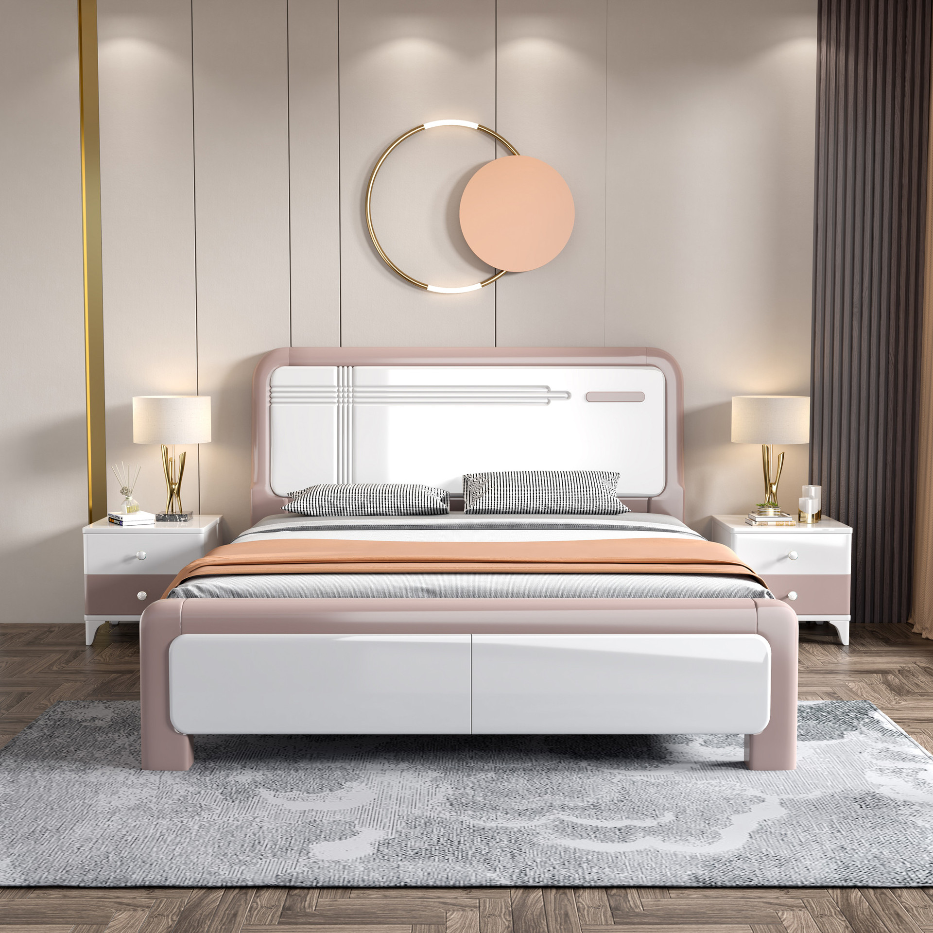 床批发简约木床1.8米双人床主卧家用实木单人床1.5储物经济型床架