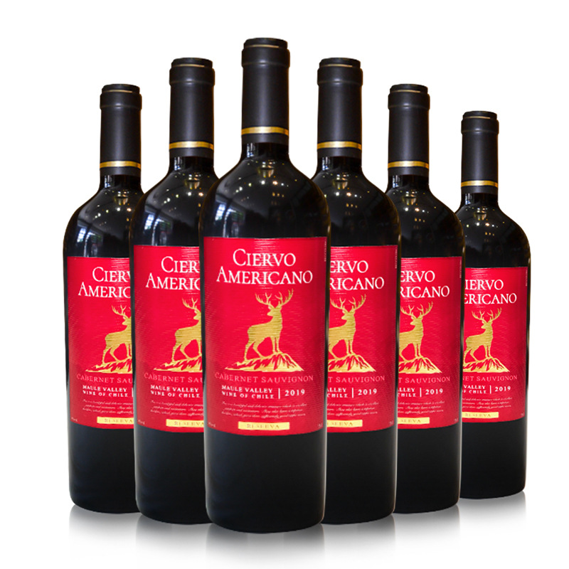 金鹿珍藏赤霞珠红葡萄酒 14度智利红酒整箱批发干红 婚宴用酒