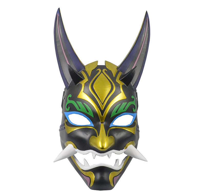 原神cos护法夜叉大将魈cosplay面具游戏面具配件道具假面工艺礼品