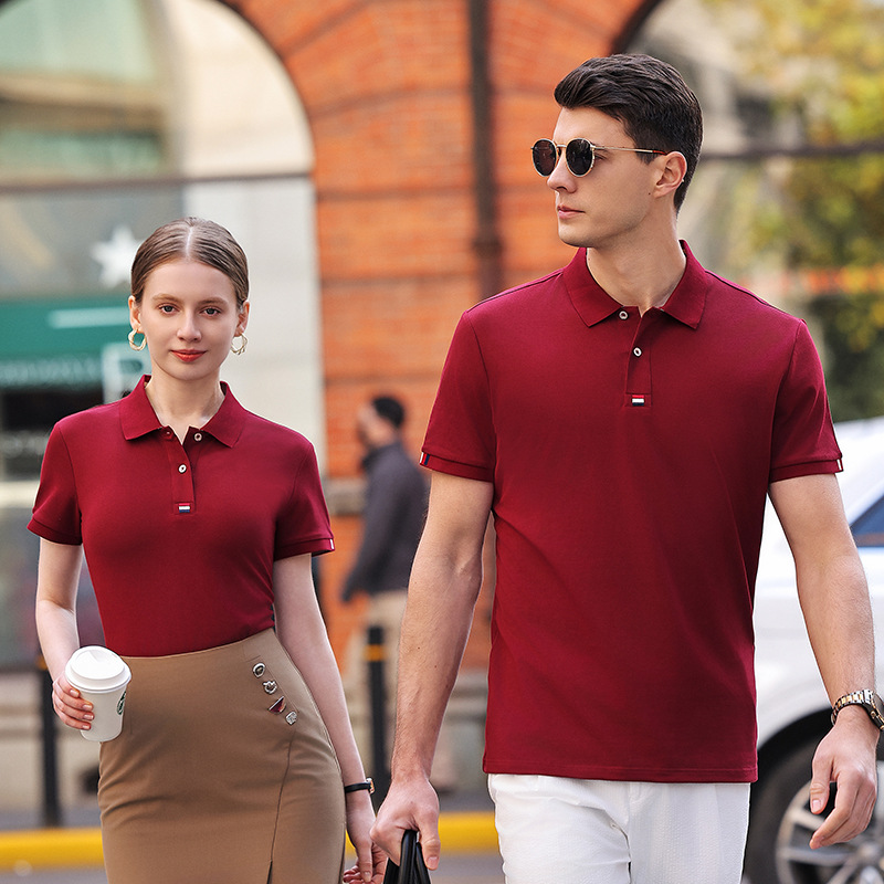 夏季新款短袖工作服polo衫刺绣印制logo翻领t恤文化衫团体服工衣
