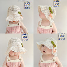 婴儿防晒遮阳帽帽子夏季薄款渔夫帽夏款遮阳萌儿童洋气女宝宝直销