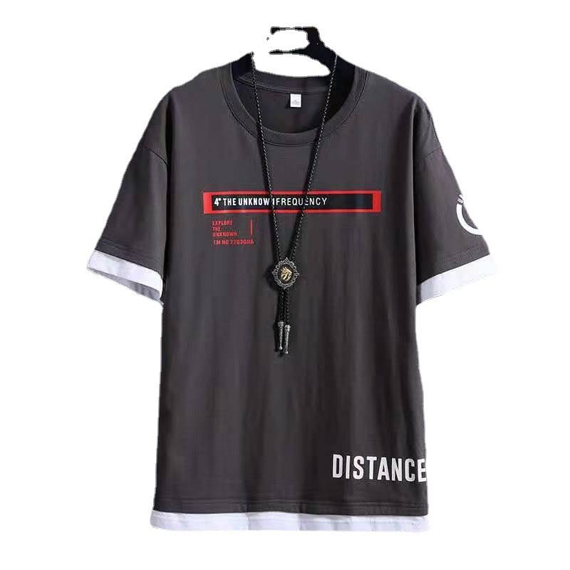 2023 Men's Summer New Short-Sleeved T-shirt Loose Half-Sleeved T-shirt Casual T-shirt Factory Direct Sales Stall Essential