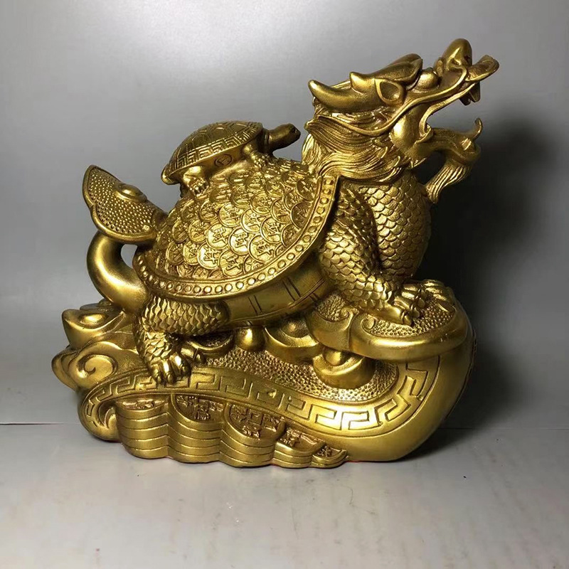 纯铜如意龙龟摆件8寸母子龙龟金钱龟招财镇宅风水铜器-阿里巴巴