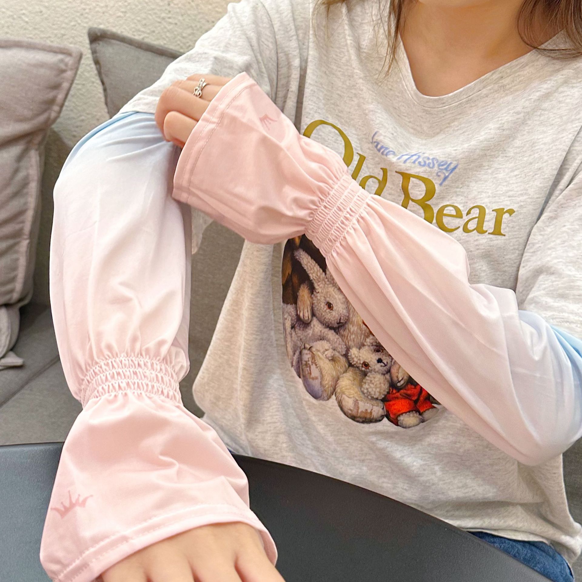 New Gradient Ice Sleeve Women's Summer Korean Style Loose Viscose Fiber Oversleeve Outdoor Travel UV Protection Ice Sleeve Wholesale