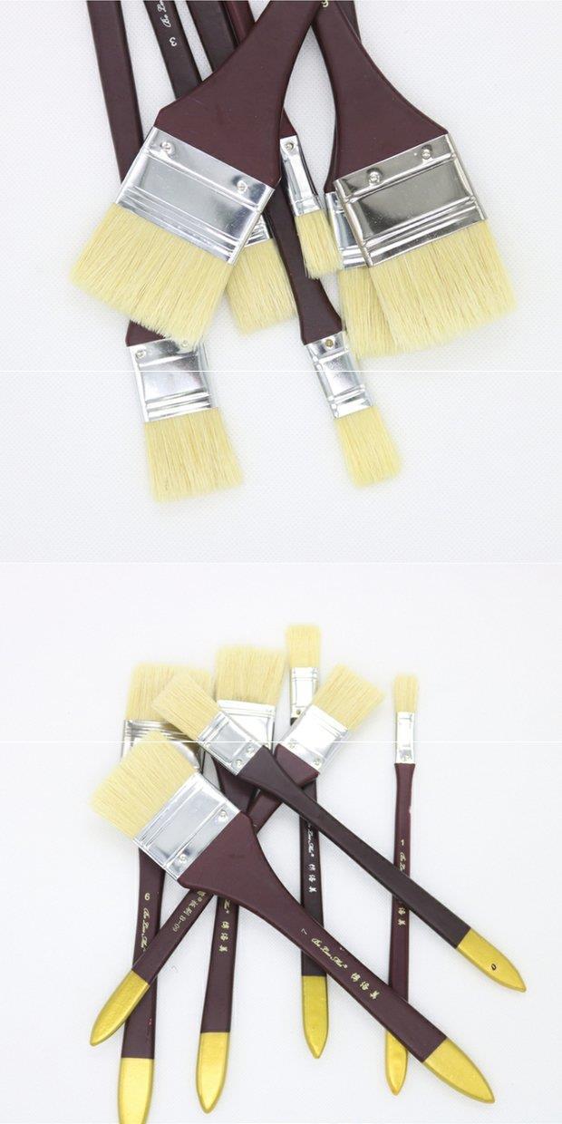 长柄刷画笔猪鬃毛板刷水粉油画丙烯颜料刷子刷墙美术绘画涂鸦笔