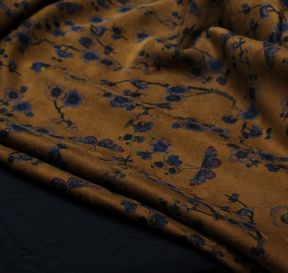 30姆重磅114宽透孔罗香云纱布料桑蚕丝服装面料中年旗袍长袖女装