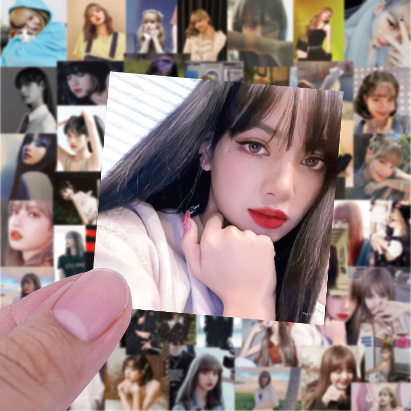 60张高清lisa手帐贴纸blackpink粉墨笔记本手账素材装饰防水贴画