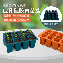 12孔硅胶育苗盘加厚花卉种子果蔬菜控根可高温消毒重复使用育苗盆