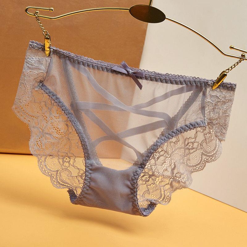 1/2条时尚性感女士内裤透明蕾丝无痕低腰三角裤舒适无痕镂空提拉