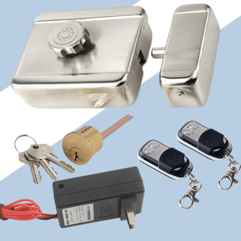 静音电控锁无线远程遥控锁大门锁智能锁木门锁电磁锁12v