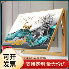 电表箱装饰画配电箱遮挡晶瓷挂画铝合金边框创意简约客厅时尚现代