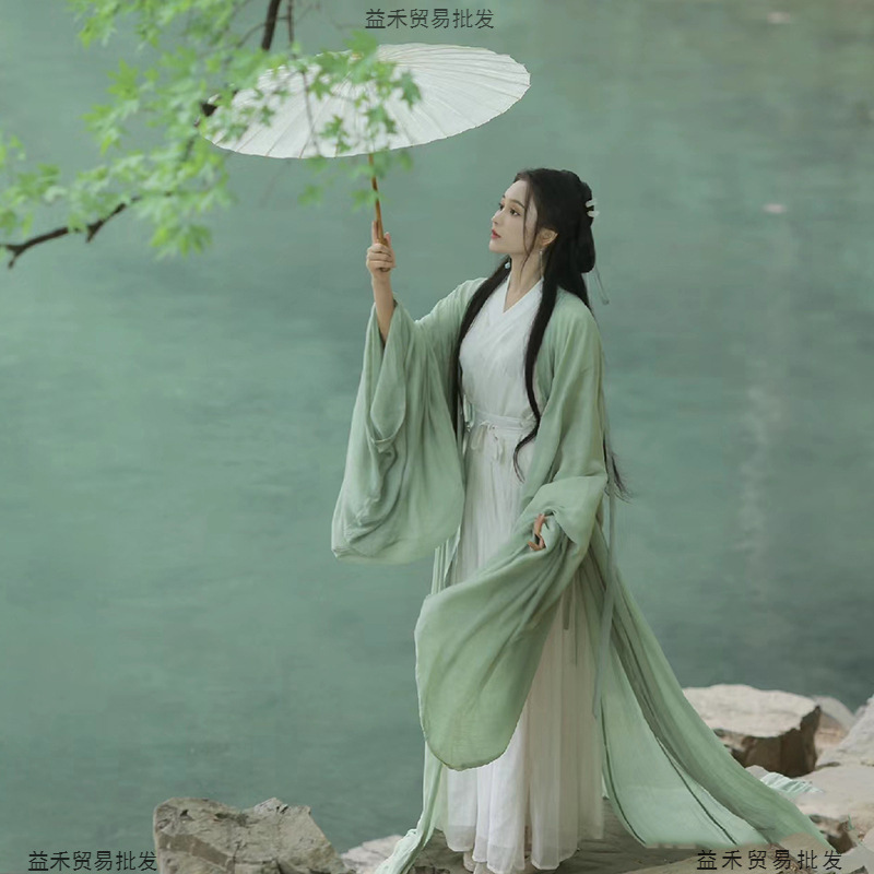 成人汉服女新款魏晋古装清冷风仙气古风大袖襦舞蹈演出服春秋