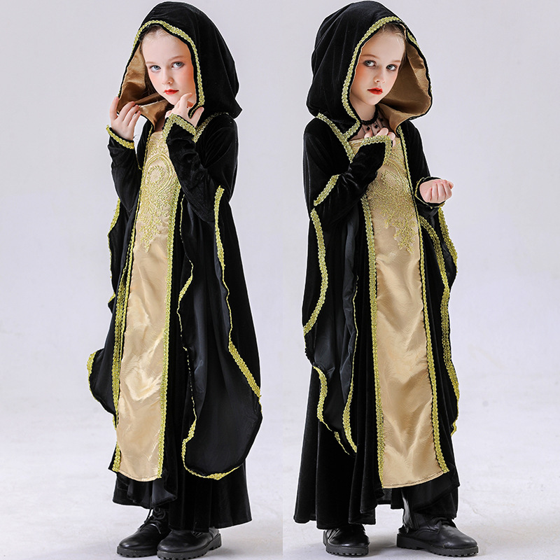 万圣节儿童服装欧洲中世纪宫廷复古女王皇后化妆舞会派对演出服