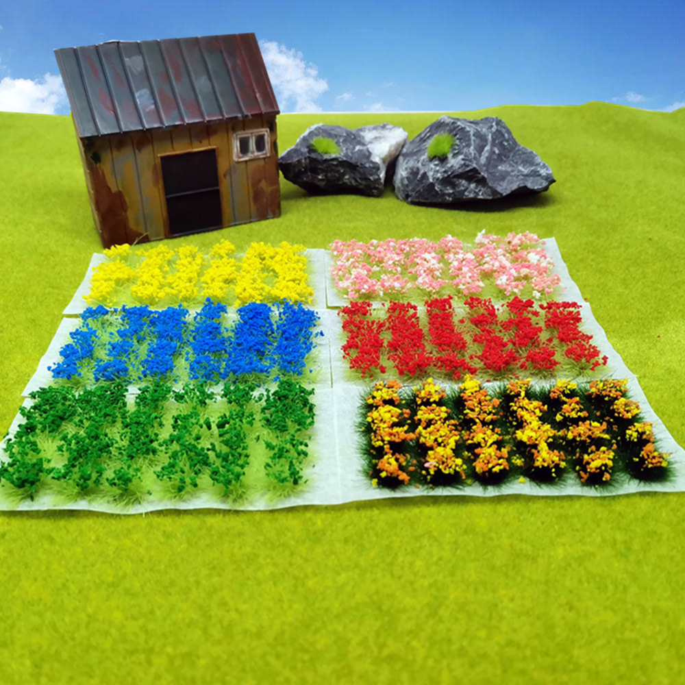 手工diy手作情景制作材料仿真草丛草簇28颗植被沙盘情景模型材料