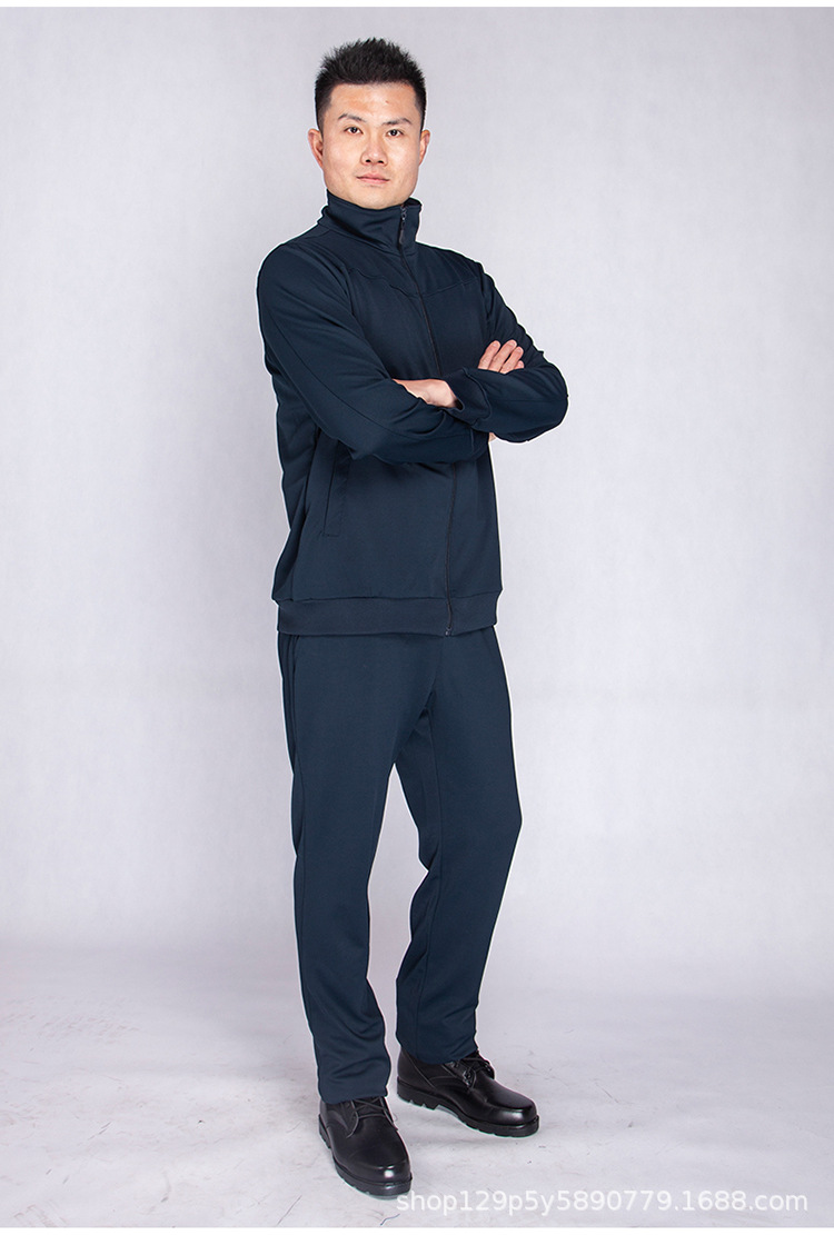 户外体能训练服长袖衣裤套装秋冬速干跑运动绿外套蓝外套男女