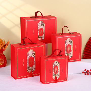 新国风中式伴手礼礼盒婚庆喜糖盒伴娘手提包装盒高档流苏礼盒批发