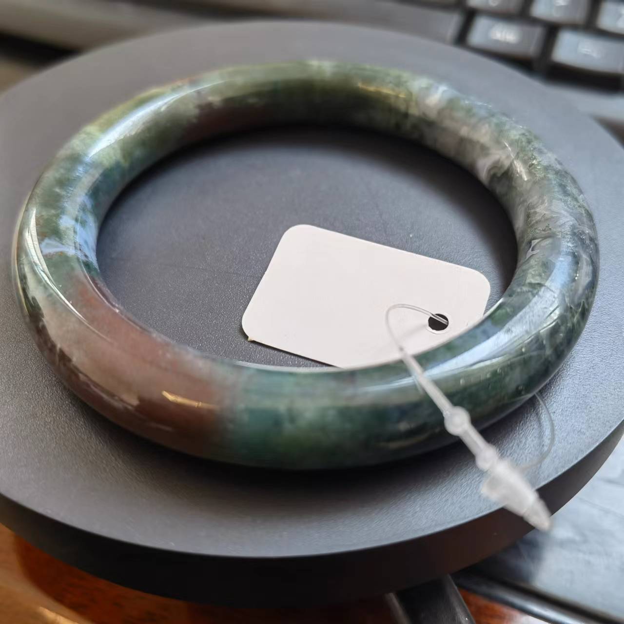 天然海洋碧玉女手镯宝石收藏级水草玛瑙圈口60.2过年送礼一件代发