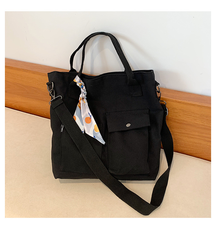 Women's Bag 2023 New Korean Style Shoulder Crossbody Bag Large Capacity Casual Canvas Bag Simple Commute Handbag