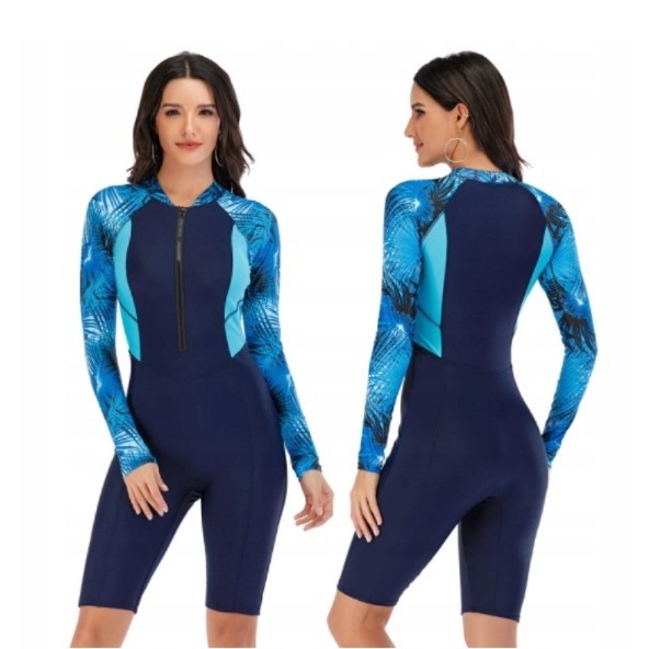 2024新款泳衣女连体运动训练长袖保守印花显瘦遮肚泳装-阿里巴巴