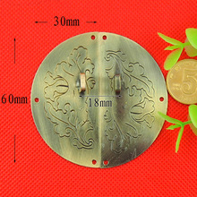 60mmDIY柜门古色锁扣配仿古锁中式锁头老式小铜锁古董横开挂锁