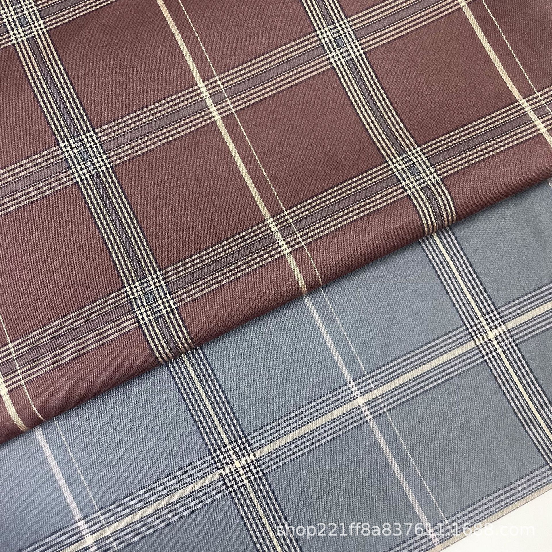 竹纤维涤纶弹力色织格子布 衬衫布 连衣裙 高品质时尚服装面料