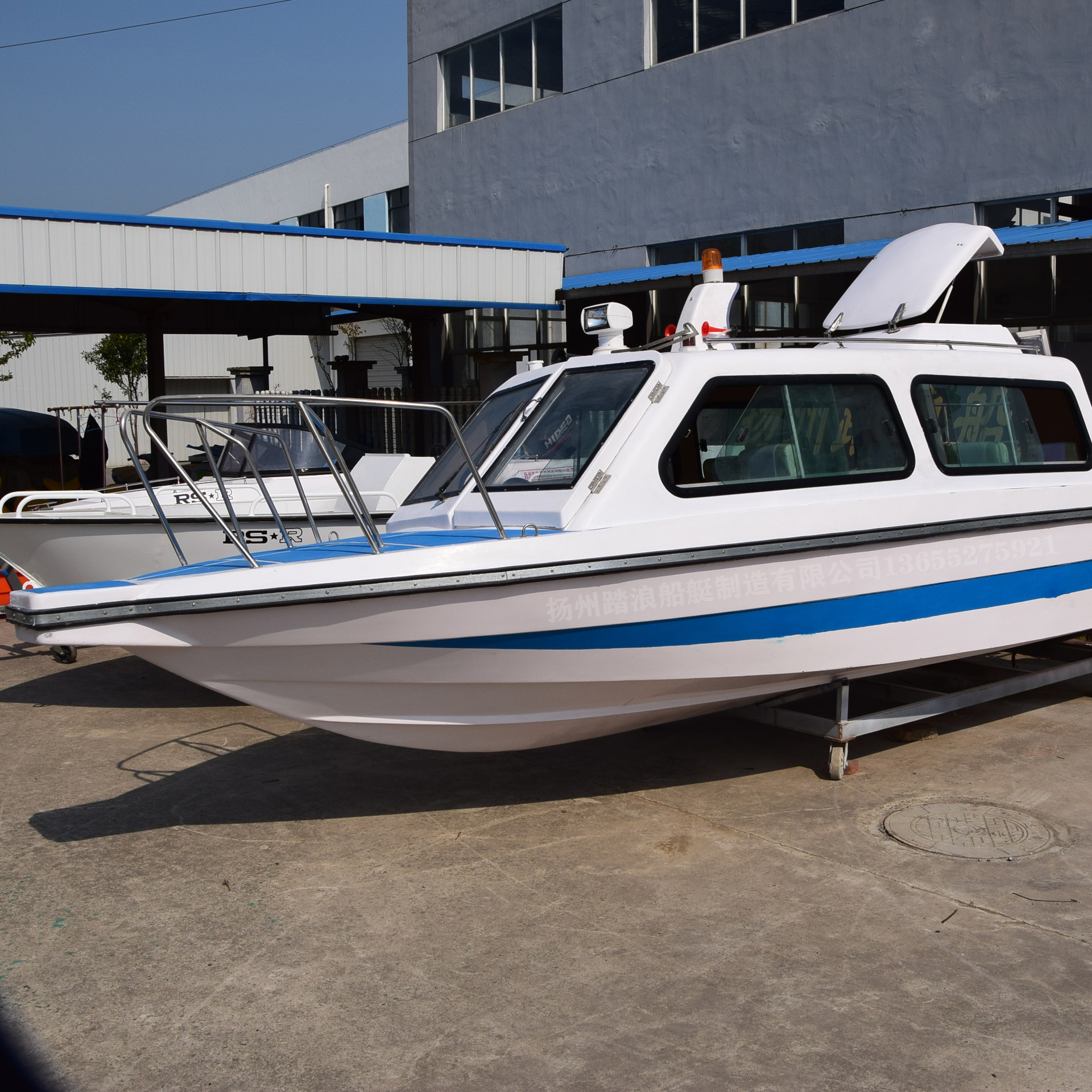 玻璃钢快艇双层高速艇钓鱼船游艇巡逻艇650快艇巡逻艇观光快艇