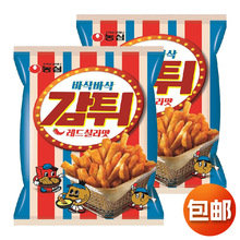 韩国进口农心红辣椒味脆薯条60g休闲追剧高颜值小零食膨化食品