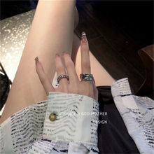 戒指女时尚个性韩国ins潮男冷淡风小众设计感高级开口指环食指戒
