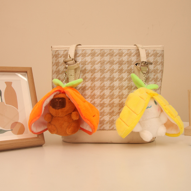 fruit transformation cinnamoroll babycinnamoroll transformation capabala schoolbag pendant instafamous plush toy doll keychain