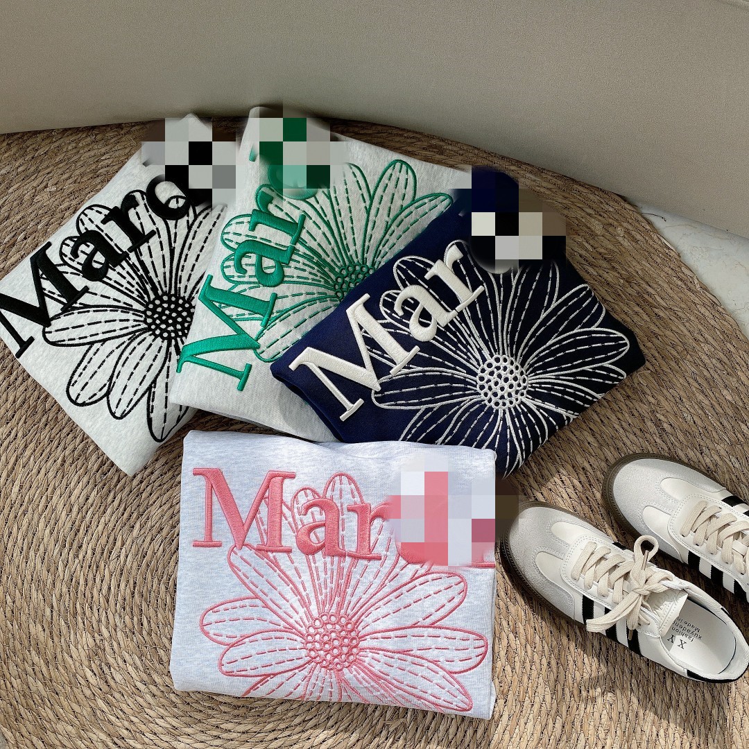 mardi23新款韩版小雏菊字母刺绣圆领卫衣男女宽松小众潮牌长袖