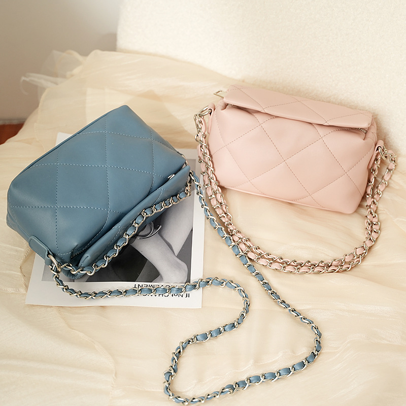 Trendy Women's Bags 2023 New Bags Women's Fashion Shoulder Bag All-Match Rhombus Chain Bag Women's Cross-Body Bag