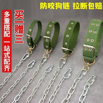 狗链子牵引绳防咬铁链大型犬狗狗项圈遛狗绳小型柯基金毛德牧土狗