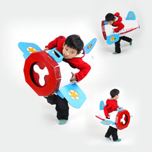 厂家直供儿童穿戴坦克纸壳飞机玩具手工diy模型创意涂色纸板汽车