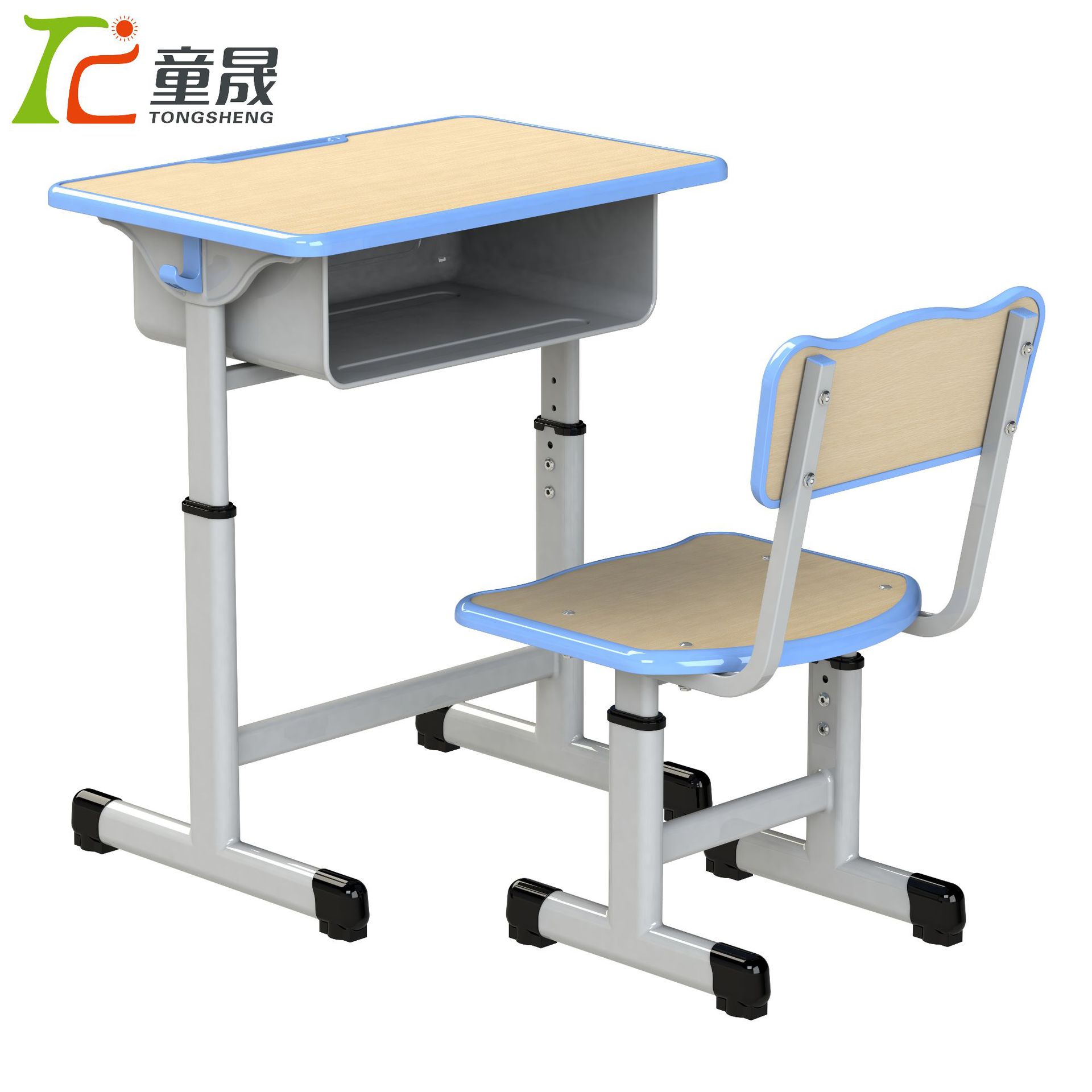 厂家直供 中小学生课桌椅 学校培训班用儿童桌椅可升降课桌椅凳子