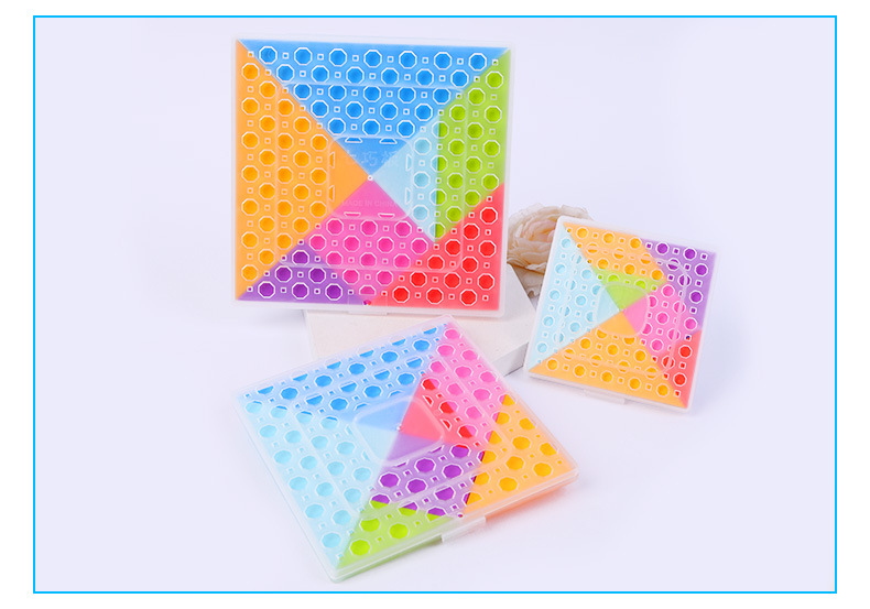 供应儿童学生早教玩具七彩塑料七巧板 教具开发智力拼图拼板