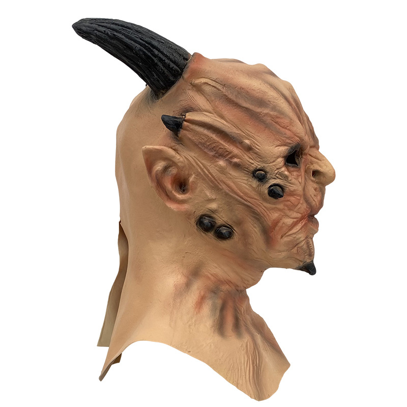 万圣节面具恐怖牛角魔兽面具 复活节牛魔王面具 化妆舞会派对头套